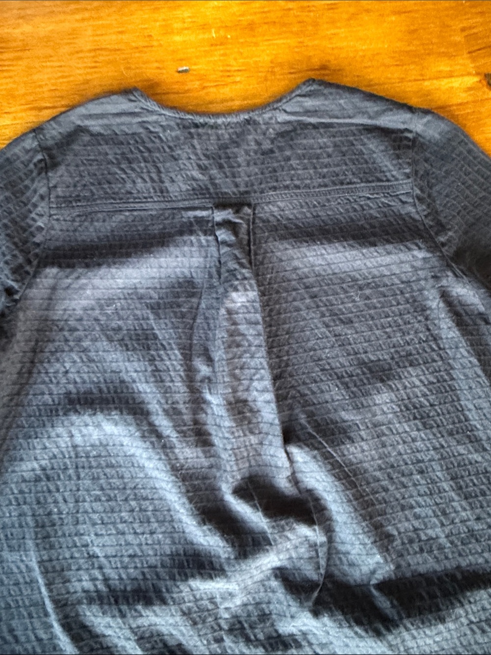 The Vermont Country Store Textured Cotton 3/4 Sleeve Dress Black Sz M - Picture 12 of 12